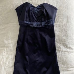 Navy Strapless Cocktail Dress